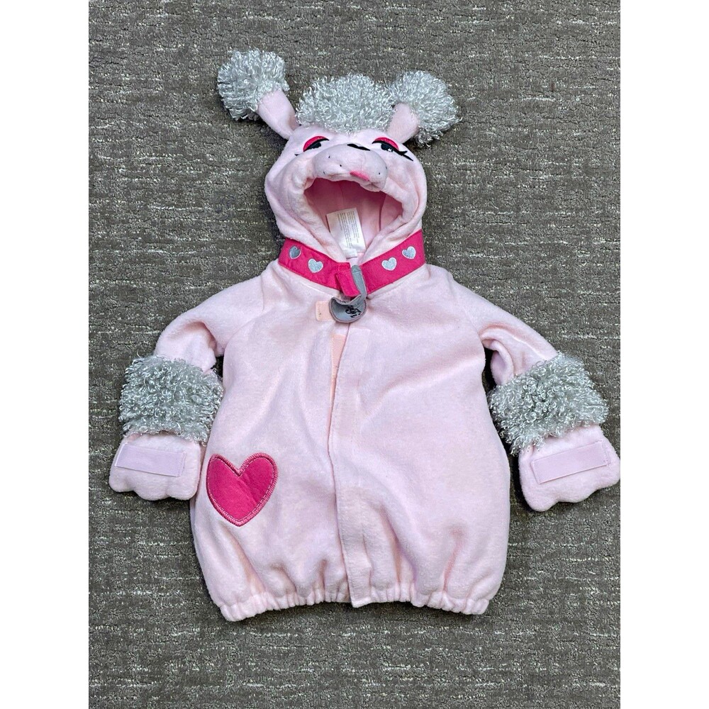 Pink Fleece Hooded Poodle Fifi dog Halloween costume 6-9 month girl old navy